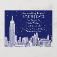 NYC Skyline 01 Etched DIY BG Starry Save the Date