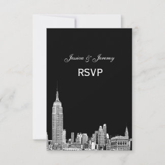 NYC Skyline 01 Etched RSVP #1 With Menu