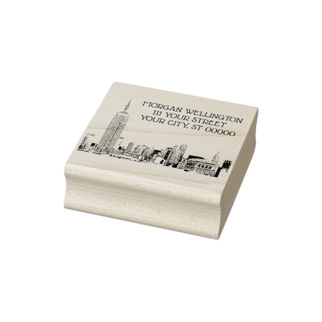 NYC Skyline 01 Etched Rubber Stamp (Stamp)