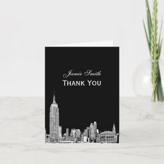 NYC Skyline 01 Etched Thank You Card