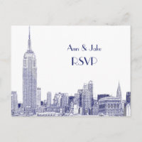 NYC Skyline 01 Etched White RSVP 1Blue