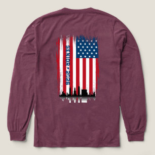 NYC Skyline American Flag Senior Year T-Shirt Tri-Blend Shirt