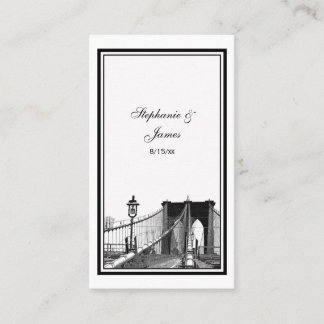 NYC Skyline Bklyn Bridge #2 Etched Escort Cards