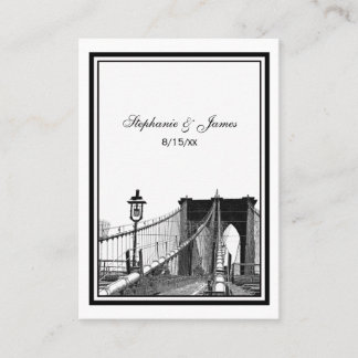 NYC Skyline Bklyn Bridge #2 Etched Escort Cards #2