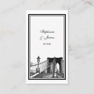 NYC Skyline Bklyn Bridge #2 Etched Place Cards