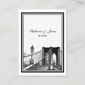 NYC Skyline Bklyn Bridge #2 Etched Place Cards #2