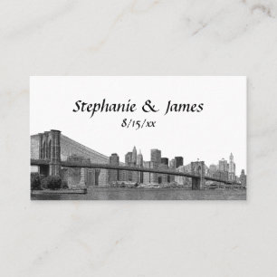 NYC Skyline Bklyn Bridge Etched Place Cards