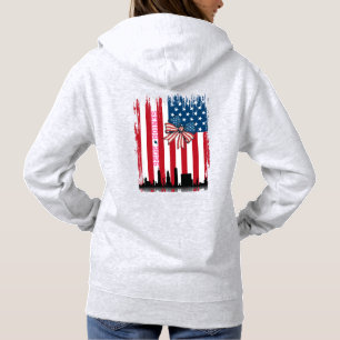 NYC Skyline Bow American Flag Senior Year T-Shirt Hoodie