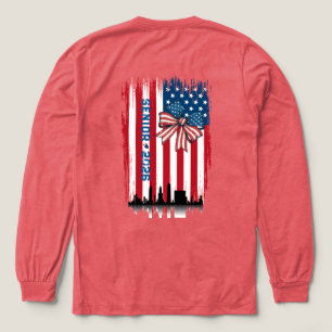 NYC Skyline Bow American Flag Senior Year T-Shirt Tri-Blend Shirt