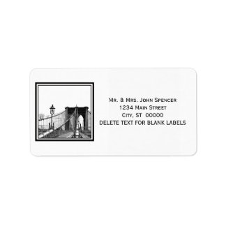 NYC Skyline Brooklyn Bridge #2 Address Label