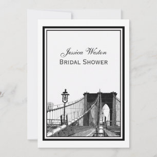 NYC Skyline Brooklyn Bridge #2 Bridal Shower Invitation