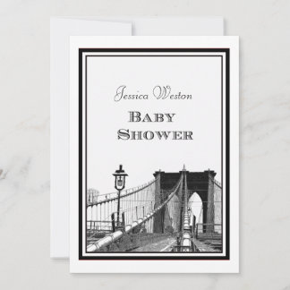 NYC Skyline Brooklyn Bridge #2 DIY Baby Shower Invitation