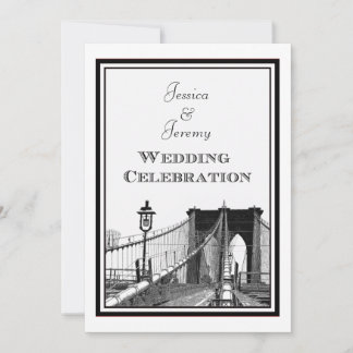 NYC Skyline Brooklyn Bridge #2 DIY Wedding Invitation