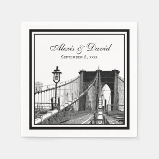 NYC Skyline Brooklyn Bridge #2 SQ Wedding Napkin