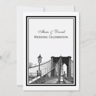 NYC Skyline Brooklyn Bridge #2 Wedding Invitation