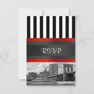 NYC Skyline Brooklyn Bridge Boat Invitation Suite