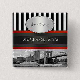 NYC Skyline Brooklyn Bridge Boat P Wedding Pin