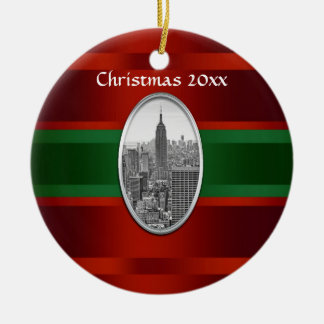 NYC Skyline: Emp St Bldg Xmas #3 Ceramic Tree Decoration