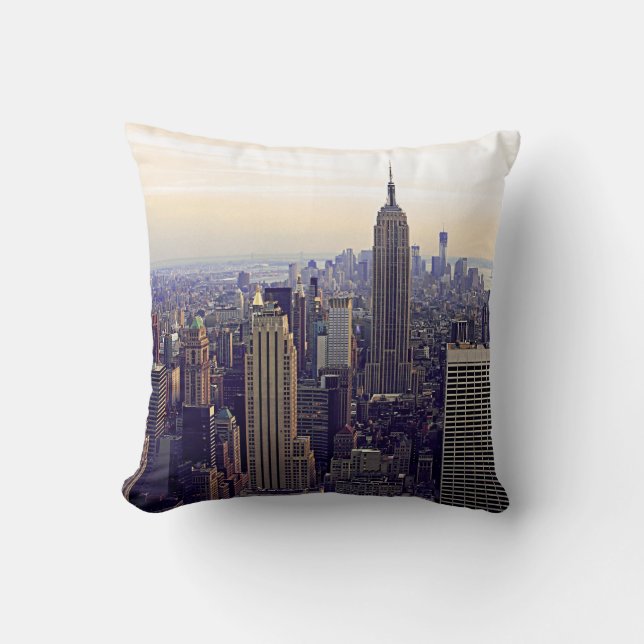 NYC skyline Empire State Bldg, WTC 4 Cushion (Front)