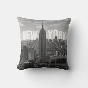 NYC Skyline Empire State Building, WTC BW 2C Cushion