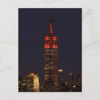 NYC Skyline ESB all in red Postcard