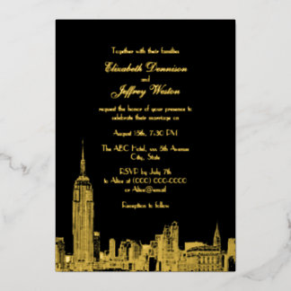 NYC Skyline ESB Etch Wedding