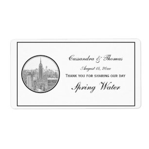 NYC Skyline ESB Round Etched 01 H Water Bottle
