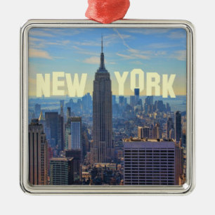 NYC Skyline ESB, World Trade 2C Metal Tree Decoration