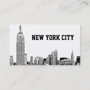 NYC Skyline Etched 01 Business Card