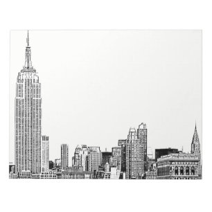 NYC Skyline Etched 01 Notepad