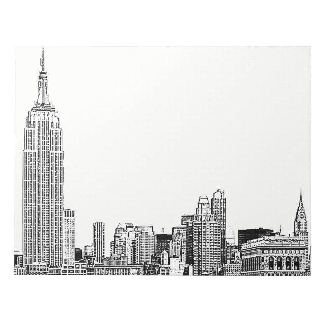 NYC Skyline Etched 01 Notepad (Front)