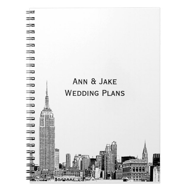 NYC Skyline Etched 01 Spiral Notebook (Front)