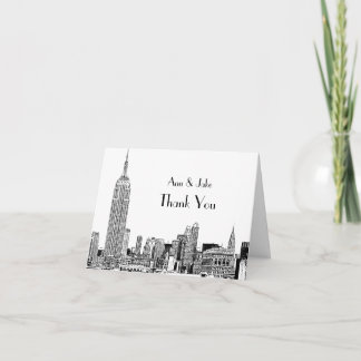 NYC Skyline Etched 01 Thank You Card