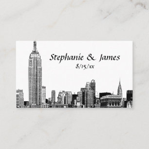 NYC Skyline Etched 01B Place Cards