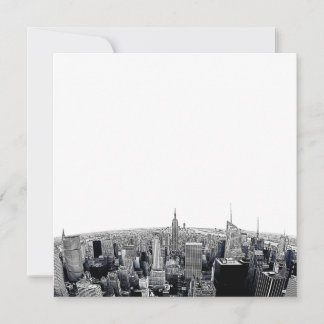 NYC Skyline Etched Fisheye View