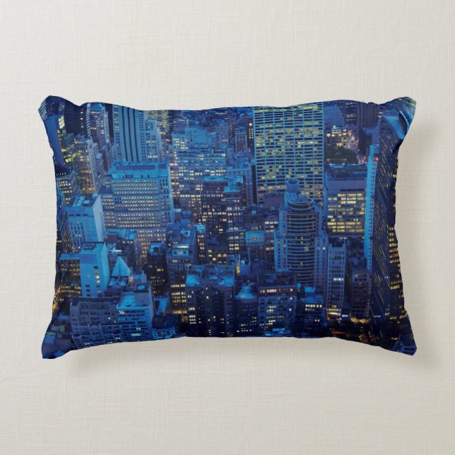 NYC Skyline, high angle view at dusk Decorative Cushion (Front)