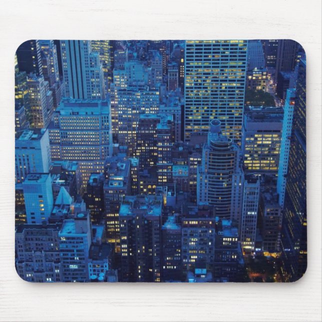 NYC Skyline, high angle view at dusk Mouse Pad (Front)
