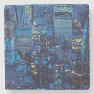 NYC Skyline, high angle view at dusk Stone Coaster