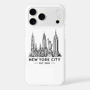 NYC Skyline Illustration with Statue of Liberty