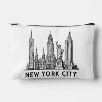 NYC Skyline Illustration with Statue of Liberty