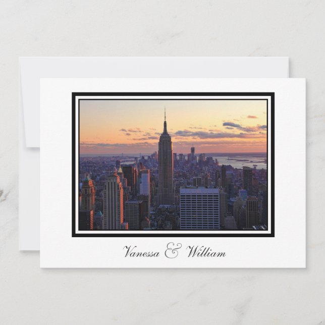 NYC Skyline just before sunset Wedding Invite (Front)