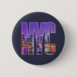 NYC Skyline (Light) 6 Cm Round Badge