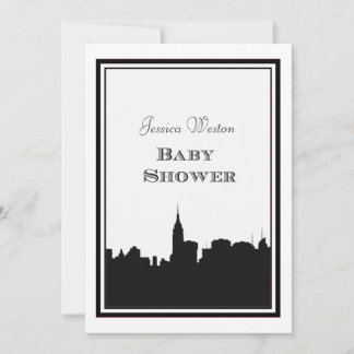 NYC Skyline Silhouette #2 DIY Baby Shower Invitation