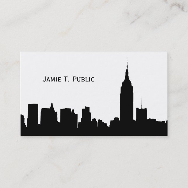 NYC Skyline Silhouette, Empire State Bldg #1 Business Card (Front)