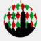 NYC Skyline Silhouette ESB Red Grn Harlequin Xmas