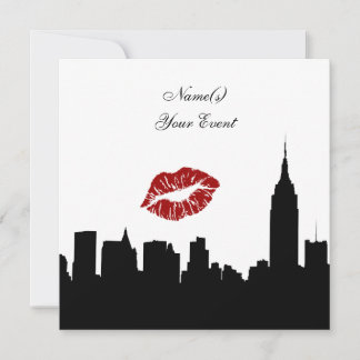 NYC Skyline Silhouette Kiss ESB #1 SQ Party Invite