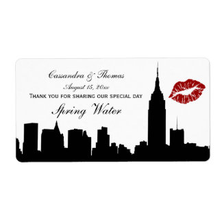 NYC Skyline Silhouette, Kiss ESB #1H BW Water Bott