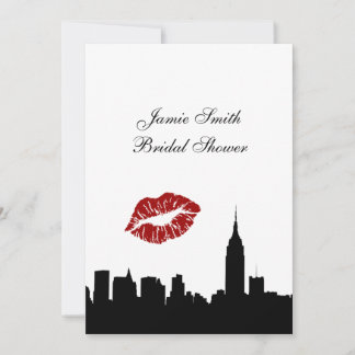 NYC Skyline Silhouette, Kiss ESB #1V Bridal Shower Invitation