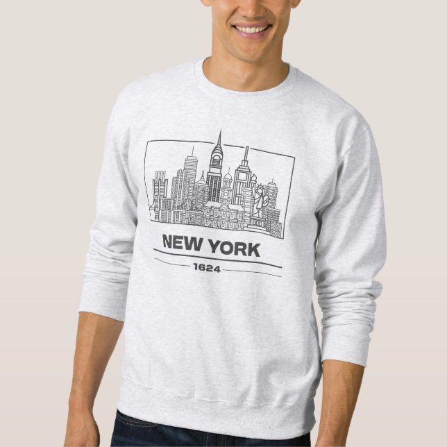 NYC Skyline Sweatshirt: Iconic Line Art Edition Sweatshirt (Front)