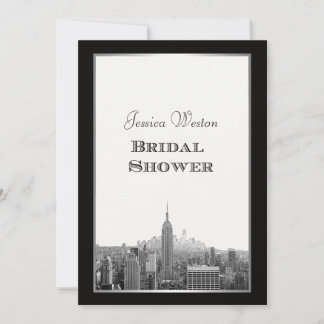 NYC Skyline Top of the Rock ESB Etch Bridal Shower Invitation